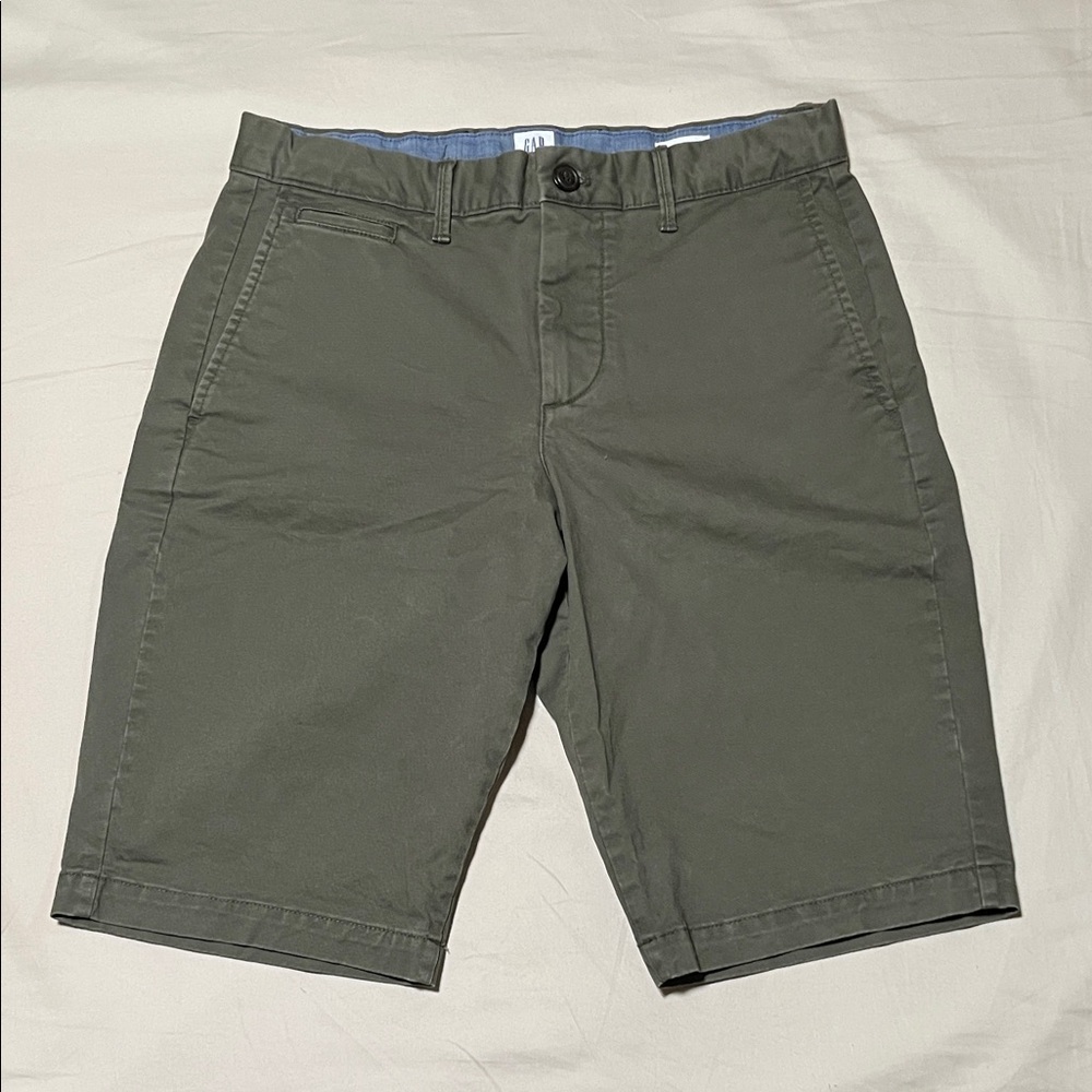 GAP Men's Moss Green Flat Front Shorts 28